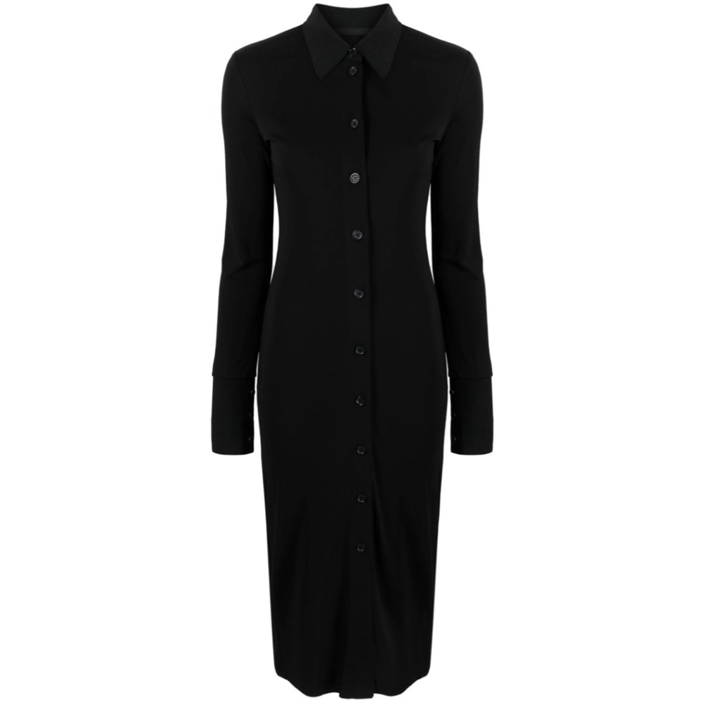 Helmut Lang Midi Shirt Dress Black XS NWT